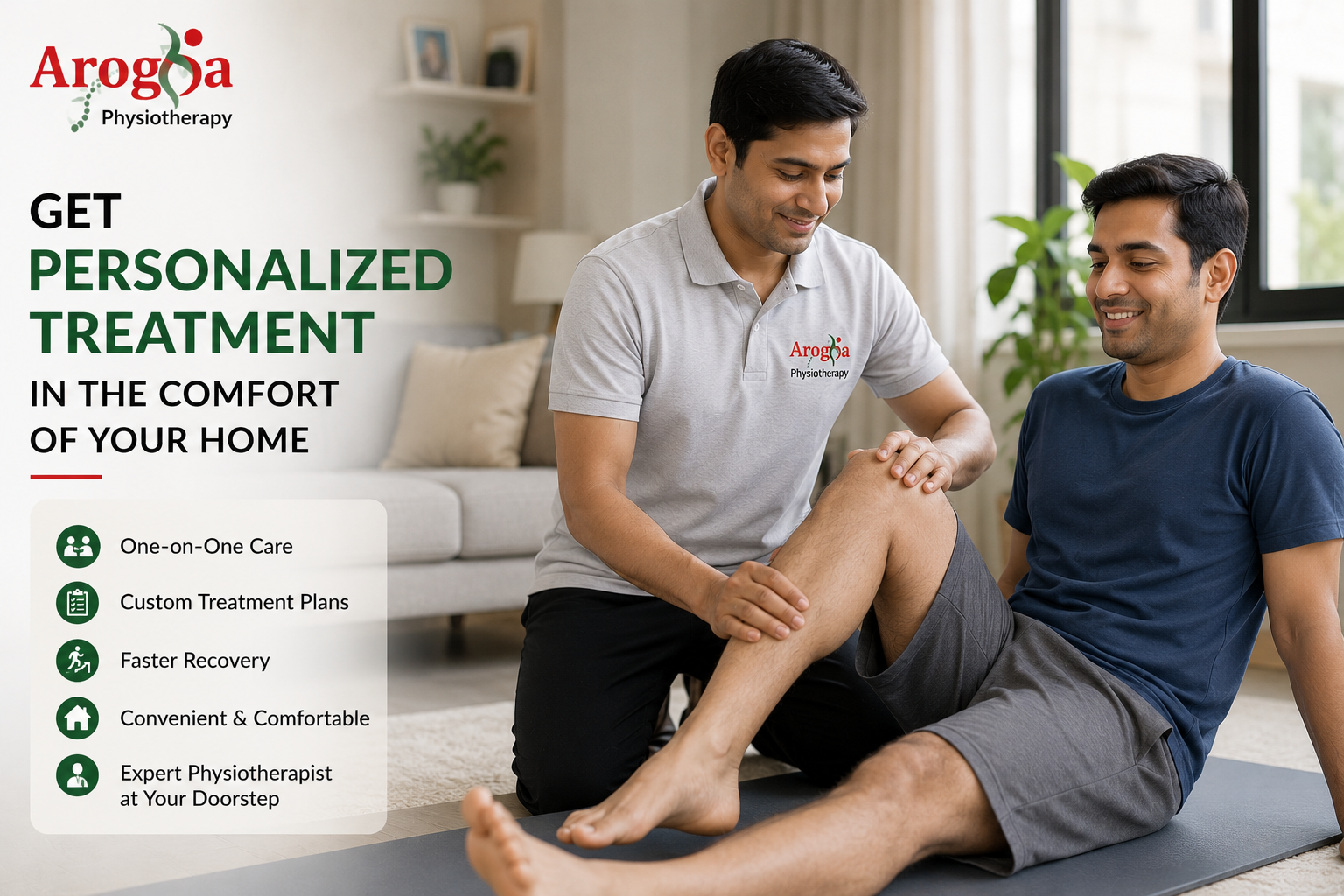 Indian female physiotherapist treating an Indian female patient